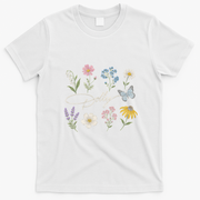 Dolly Fan Floral Art Print Inspired T-Shirt - White