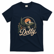 Dolly Fan Retro Graphic Nature Vintage T-Shirt - Navy Blue