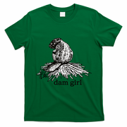 Dam Girl Funny Beaver Meme T-Shirt - Irish Green