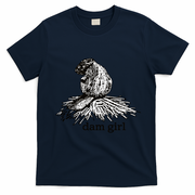 Dam Girl Funny Beaver Meme T-Shirt - Navy Blue