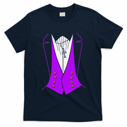 Dracula Halloween Tuxedo Costume Funny Party T-Shirt - Navy Blue