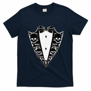 Dracula Halloween Tuxedo Costume Vlad Tepes T-Shirt - Navy Blue