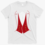 Dracula Halloween Tuxedo Vlad Tepes Costume T-Shirt - White