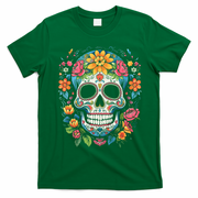 De Los Muertos Day Of The Dead Sugar Skull Halloween T-Shirt - Irish Green