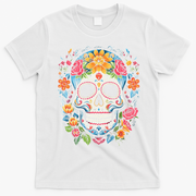 De Los Muertos Day Of The Dead Sugar Skull Halloween T-Shirt - White
