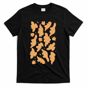 Dino Nuggies Chicken Nuggets Pattern T-Shirt - Black