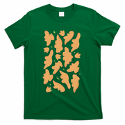 Dino Nuggies Chicken Nuggets Pattern T-Shirt - Green