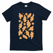 Dino Nuggies Chicken Nuggets Pattern T-Shirt - Navy