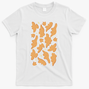 Dino Nuggies Chicken Nuggets Pattern T-Shirt - White