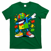 Dabbing Puzzle Autism T-Shirt - Green