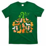 Dachshund Pumpkin Shape Plaid Leopard Dog Autumn Halloween T-Shirt - Green
