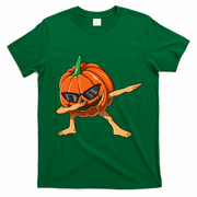 Dabbing Pumpkin With Glasses Halloween Pumpkin Dabbing Dab Gift T-Shirt - Irish Green