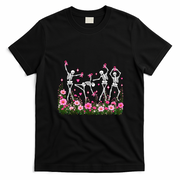 Dancing Skeletons Breast Cancer Awareness T-Shirt - Black