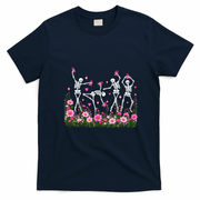 Dancing Skeletons Breast Cancer Awareness T-Shirt - Navy Blue