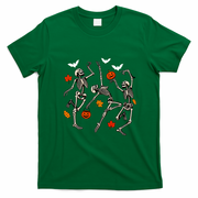 Dancing Skeleton Creepy Halloween Fall Autumn Season T-Shirt - Irish Green