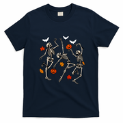 Dancing Skeleton Creepy Halloween Fall Autumn Season T-Shirt - Navy Blue