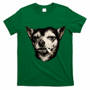 Dog Smoking Cigarette Funny Chihuahua T-Shirt - Irish Green