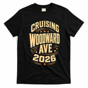 Detroit Steel Timeless Soul: 2026 Crusing Woodward Ave M1 Front & Back T-Shirt - Black