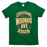 Detroit Steel Timeless Soul: 2026 Crusing Woodward Ave M1 Front & Back T-Shirt - Irish Green