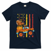 Dabbing Turkey Pumpkin Truck Autumn Usa Flag Thanksgiving Gift T-Shirt - Navy