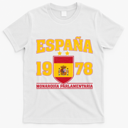 Español 1978 Monarquía Parlamentaria Spain Soccer T-Shirt - White