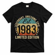 Est 1983 Vintage 1983 Limited Edition 40th Birthday T-Shirt - Black