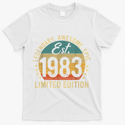 Est 1983 Vintage 1983 Limited Edition 40th Birthday T-Shirt - White