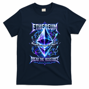 Ethereum Break the Resistance Graphic Art T-Shirt - Navy Blue