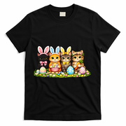 Easter Cats Ears Bunny Eggs T-Shirt - Black