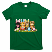 Easter Cats Ears Bunny Eggs T-Shirt - Green