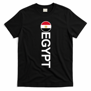 Egypt Country Flag Vertical T-Shirt - Black