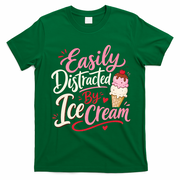 Easily Distracted By Ice Cream Funny Cute T-Shirt - Irish Green