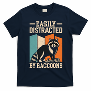 Easily Distracted by Raccoons Funny Animal Lover Gift T-Shirt - Navy Blue