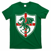 England Dragon Crest Shield Red Cross Emblem T-Shirt - Irish Green
