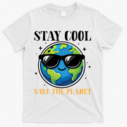 Earth Day Stay Cool Save The Planet T-Shirt - White