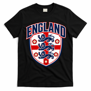 England English Flag Crest Soccer Fan T-Shirt - Black