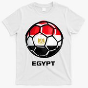 Egypt Flag Soccer Ball Vintage T-Shirt - White