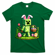 Egg Hunting Gamer Easter Pixel Bunny  T-Shirt - Green