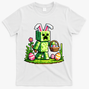 Egg Hunting Gamer Easter Pixel Bunny  T-Shirt - White