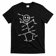 Everything Hurts Stick Man In Pain T-Shirt - Black