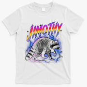 Epic Jimothy Raccoon Lighting Retro T-Shirt - White