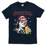 Funny 4th Of July Ben Franklin Declaration Of Intoxication T-Shirt - Navy