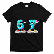 Funny 67 Meme Six Seven 6-7 Meme Ice Cream Drip T-Shirt - Black