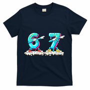 Funny 67 Meme Six Seven 6-7 Meme Ice Cream Drip T-Shirt - Navy
