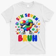 Funny 67 Puzzle Dab Autism Awareness 6 7 Six Seven T-Shirt - White