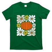 Fall Autumn Halloween Pumpkin Pattern T-Shirt - Irish Green