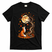 Fox And Owl Autumn Fall T-Shirt - Black