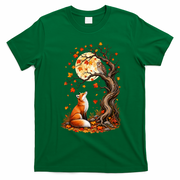 Fox And Owl Autumn Fall T-Shirt - Irish Green