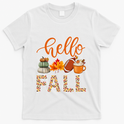 Fall Autumn Seasonal Wear Tis The Season Hello Fall Gift T-Shirt - White