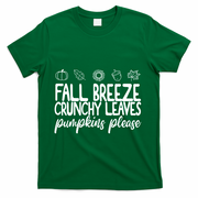 Fall Breeze Crunchy Leaves Pumpkins Please T-Shirt - Green